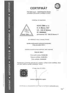 Certifikát ČSN EN 1090-2